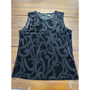 Impressions Life Style Medium Velvet Swirl Spark Sleeveless Blouse